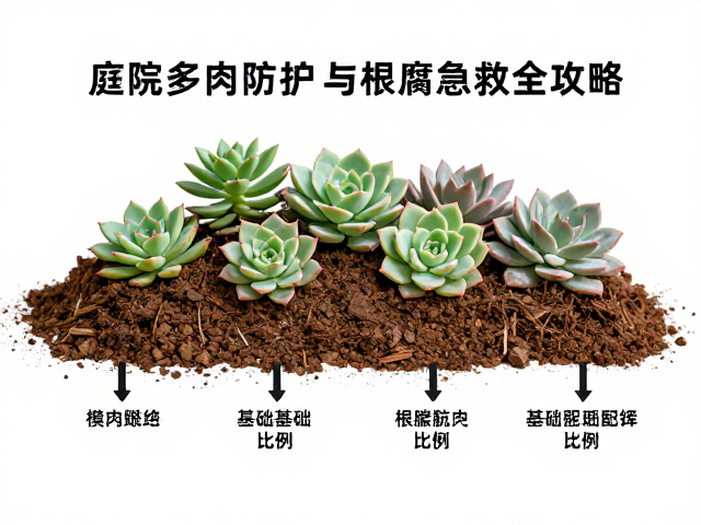 庭院多肉造景防护，基础配土比例与根腐急救全攻略