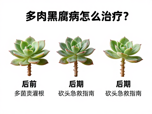 多肉黑腐病怎么治疗？多菌灵灌根，砍头急救指南