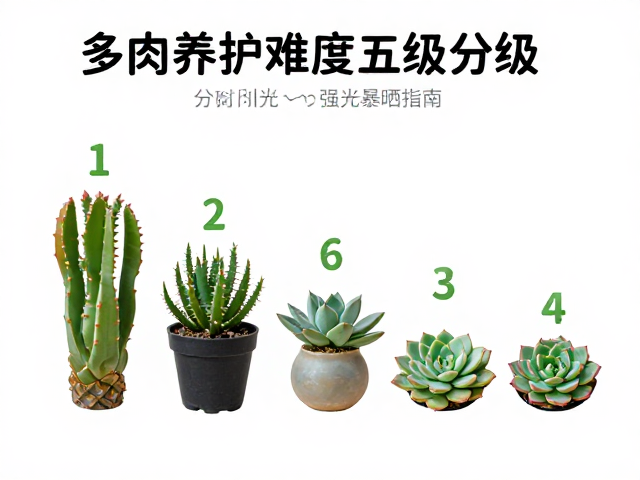 多肉养护难度五级分级，分株繁殖与忌强光暴晒指南