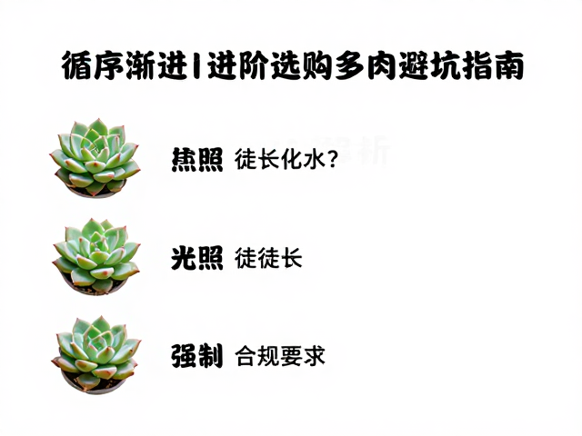 光照不足易徒长化水？循序渐进进阶选购多肉避坑指南