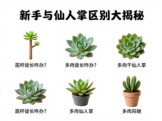 新手养多肉必备工具！茎秆徒长咋办？多肉与仙人掌区别大揭秘