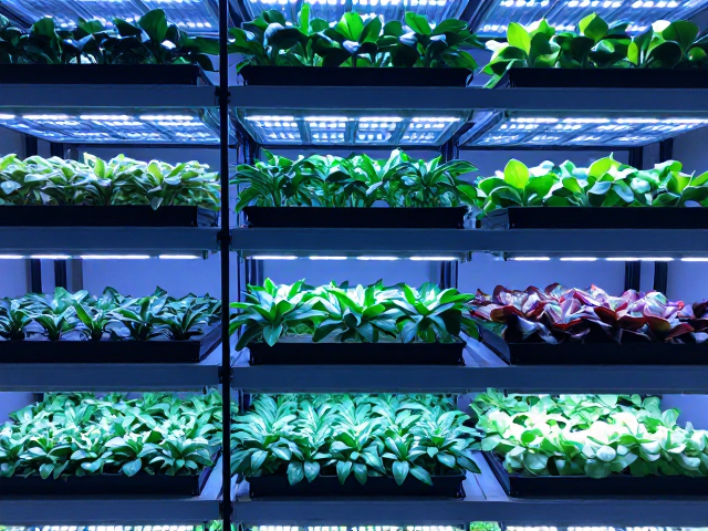 多排花架批量补光布局，选高散热灯具，用蓝光促紧凑生长
