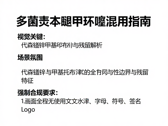代森锰锌与甲基托布津的安全性边界与残留特征