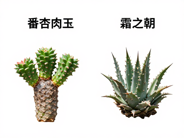 番杏肉锥与生石花分辨技巧，老桩白凤与霜之朝养护对比