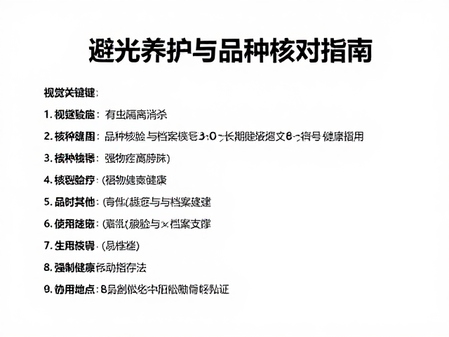 品种核对与档案建立:长期健康管理的数据支撑