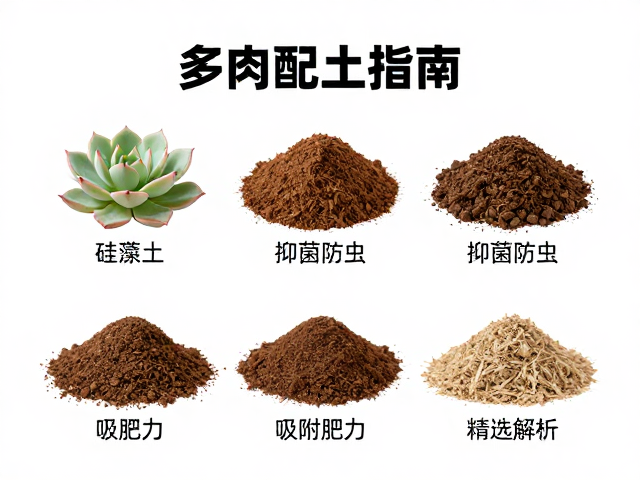 多肉配土指南，硅藻土抑菌防虫，吸附肥力，精选材料解析