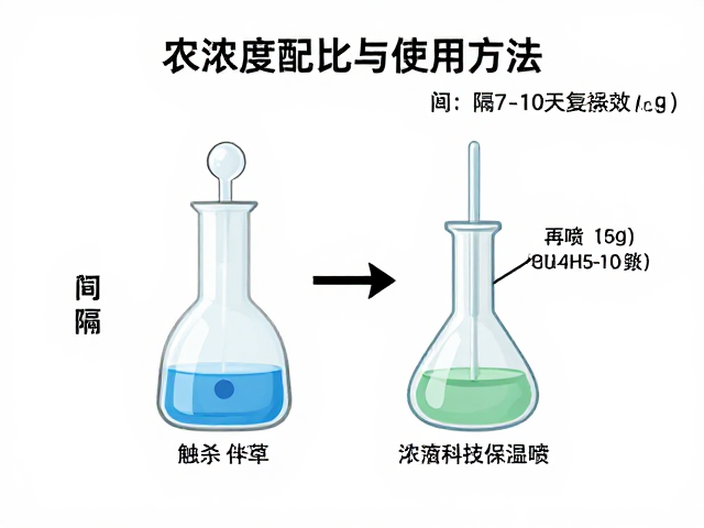 农药浓度配比与使用方法，触杀作用详解，间隔7-10天复喷提效