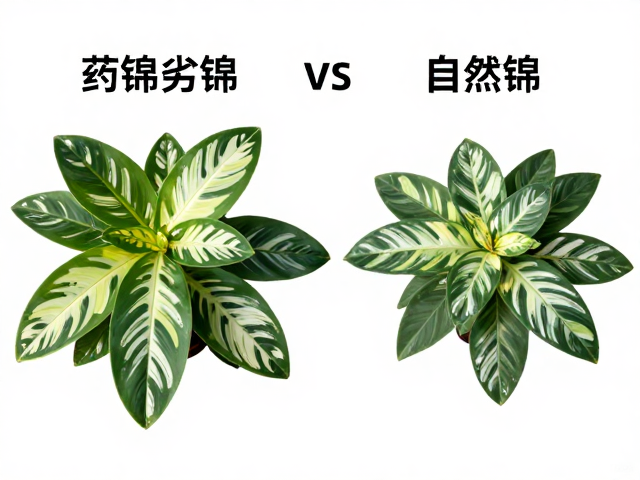 药锦与自然锦的视觉差异及叶片厚度辨析