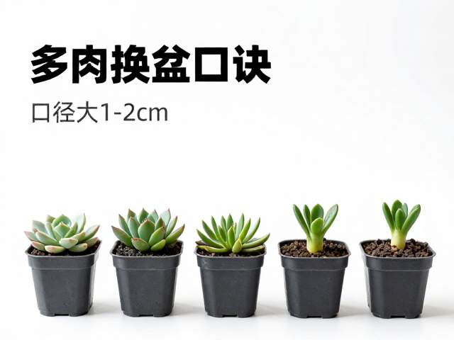 多肉换盆口诀，口径大1-2cm，叶插苗用育苗小盆，铺火山石更透气