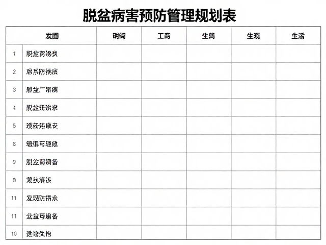 全年病害预防管理规划