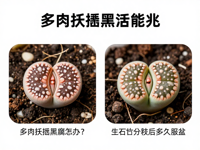 多肉扦插黑腐咋办？生石花分株后多久服盆？3步救活指南