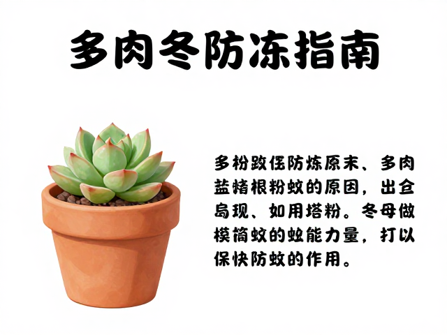 多肉越冬防冻指南，简约陶盆搭配与根粉蚧预防技巧