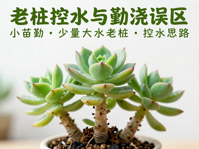 多肉化水怎么办？老桩控水与勤浇误区，小苗勤少量大水老桩控水思路