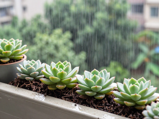 阳台多肉配土防闷根，雨季移入遮雨，控肥防徒长全攻略