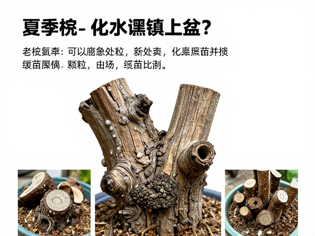 老桩夏季谨慎上盆？化水黑腐应急处理，高颗粒比例缓苗指南