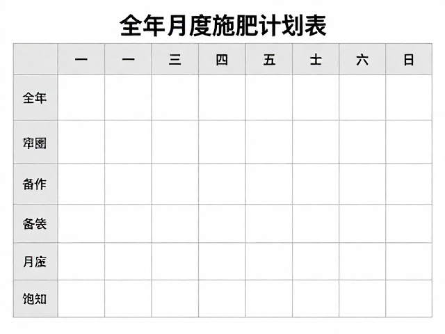 全年月度施肥规划与执行细节