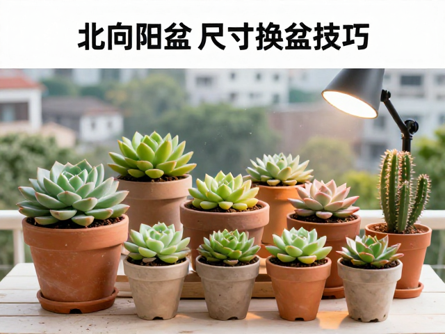 阳台多肉换盆指南，北向阳台选盆尺寸与补光灯搭配技巧