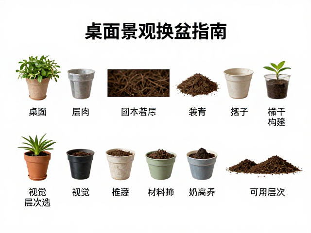 桌面微景观换盆指南，背景板种类选择与可复用材料筛选