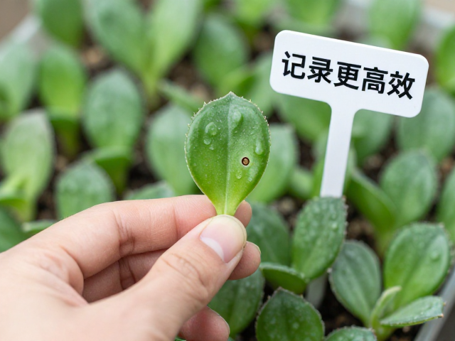 多肉叶插选叶与采摘技巧，阴凉通风晾伤口，标签牌记录更高效