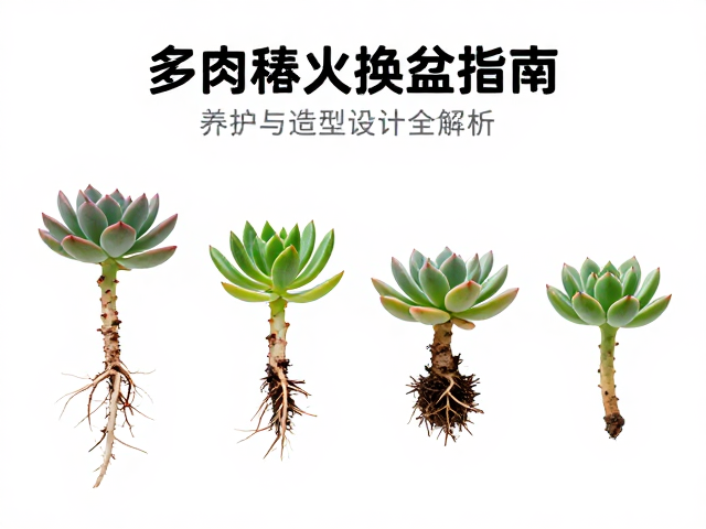 锦化缀化多肉春秋换盆指南，根系养护与造型设计全解析