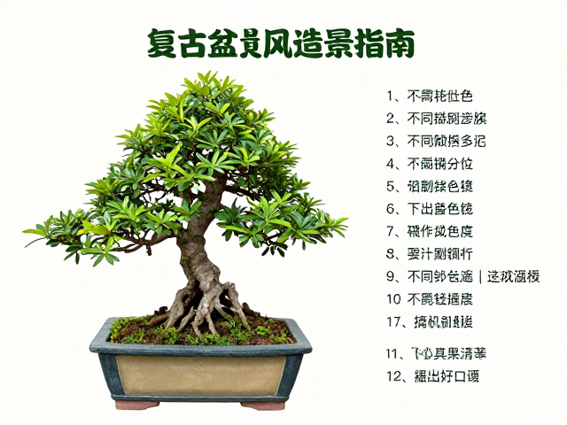 复古盆景风造景指南，不同颜色分区技巧与必备工具配件清单