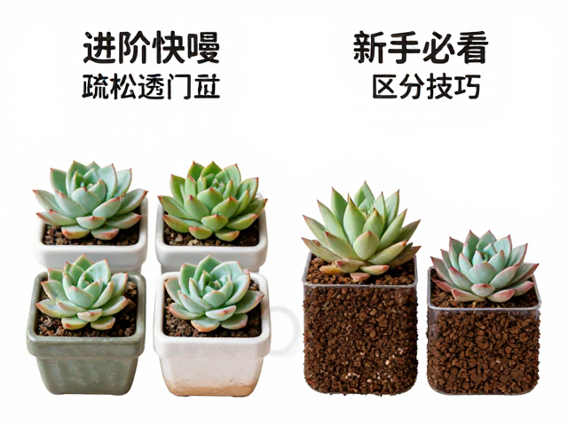 多肉服盆快慢对比，进阶养护用疏松透气土，新手必看的区分技巧