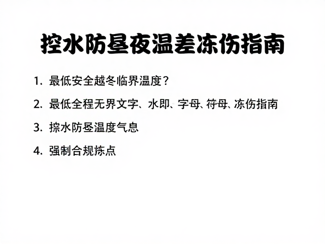 控水防昼夜温差冻伤指南