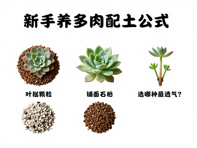 新手养多肉配土公式，叶插繁殖技巧，铺面石选哪种最透气？