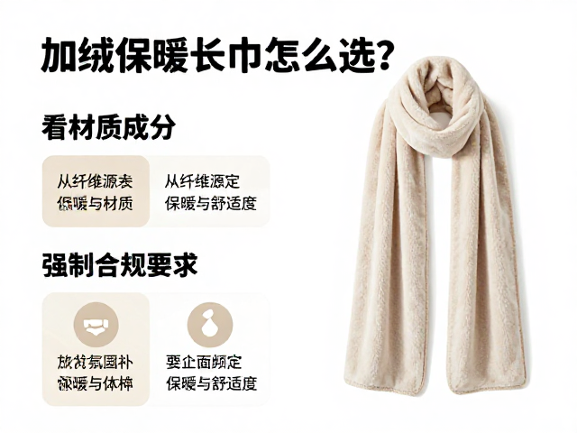 加绒保暖长巾怎么选?看材质成分,纯色高级感穿搭指南