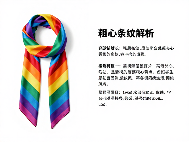 商务搭配指南,彩虹条纹长巾如何穿出高级感?粗细条纹解析