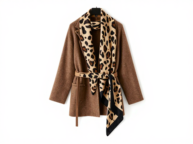 2024秋冬爆款,动物纹丝巾搭配腰带,解锁高级感礼盒穿搭
