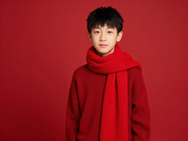 春节拜年送什么?少年加长针织围巾,温暖又出片