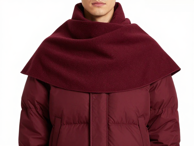 羽绒服廓形选择与披肩的结构平衡
