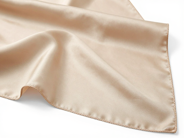 法式缎面长巾复古摩登风，手工卷边细节显高级