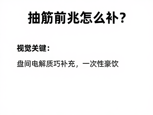 抽筋前兆怎么补？盘间电解质巧补充，拒绝一次性豪饮