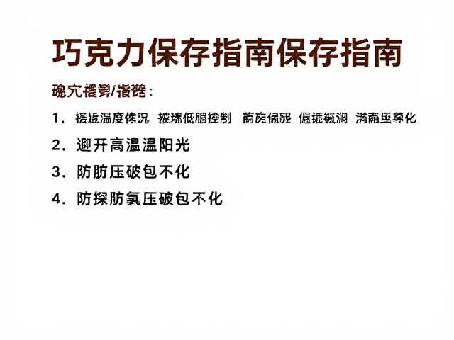 巧克力保存指南,避开高温阳光,防挤压破包不化