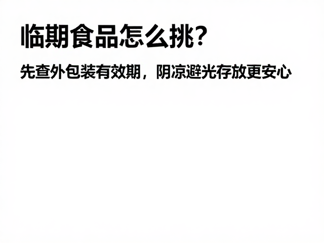 临期食品怎么挑?先查外包装有效期,阴凉避光存放更安心