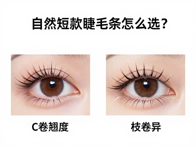 自然短款睫毛毛条怎么选？C卷翘度，胶水托盘搭配指南，新手必看
