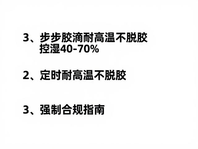 3步让胶滴耐高温不脱胶，控湿40-70%，定时更换指南