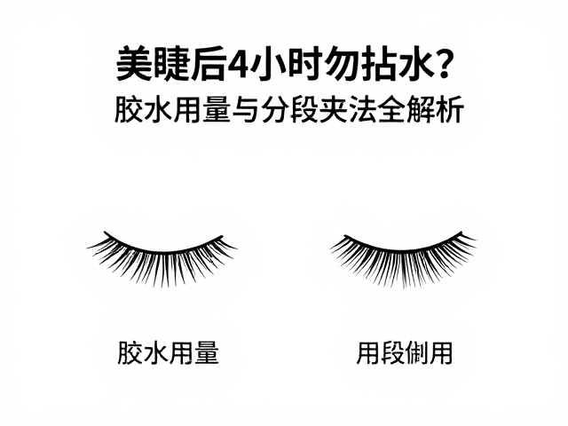 美睫后4小时勿沾水?胶水用量与分段夹法全解析