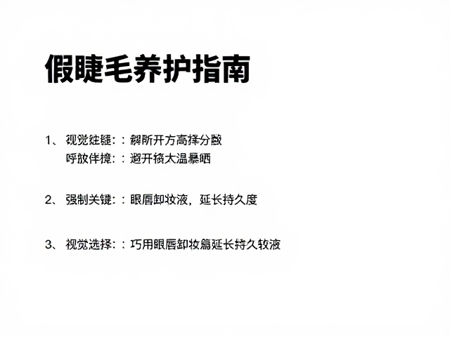 假睫毛养护指南，避开高温暴晒，巧用眼唇卸妆液延长持久度