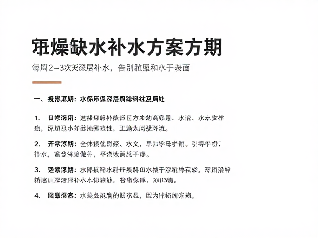周期性深层补水的科学执行方案