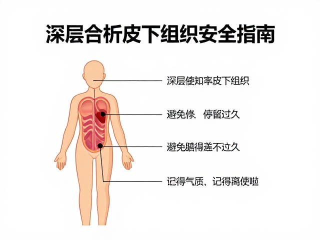 深层加热皮下组织安全指南，避免停留过久，记得校准能量