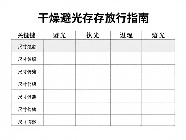 避光存储的具体执行标准