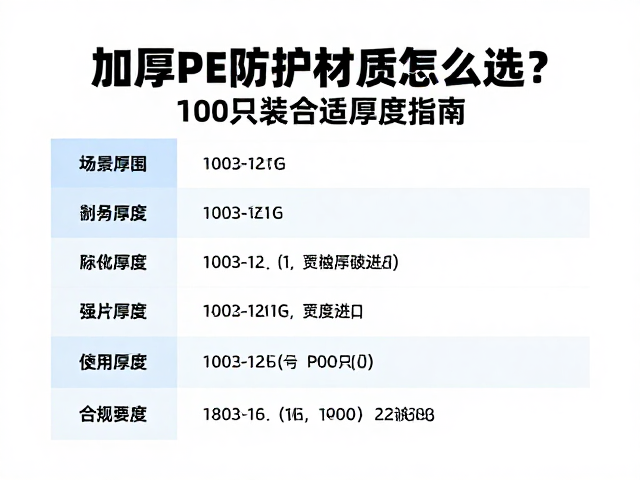 厚度参数与100只装的使用场景匹配