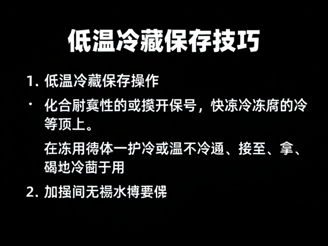 低温冷藏与冷冻的具体操作规范