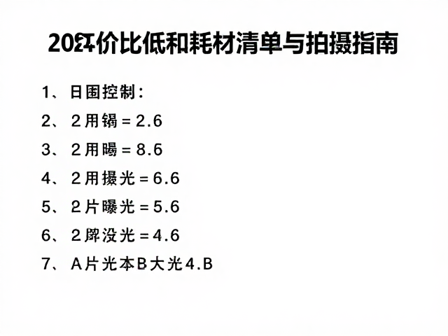 拍摄参数设置与曝光控制