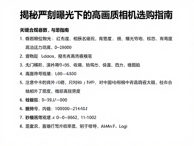 选购指南中的关键参数与验证
