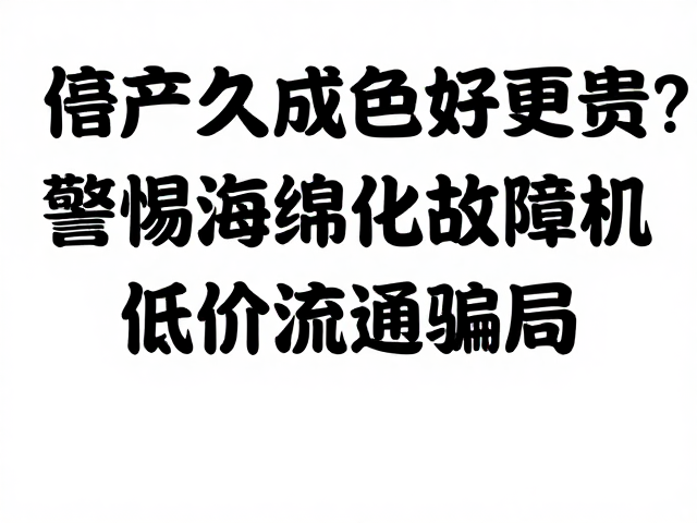 停产久成色好更贵？警惕海绵老化故障机低价流通骗局