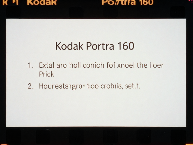 Kodak Portra 160胶片特性与色彩表现